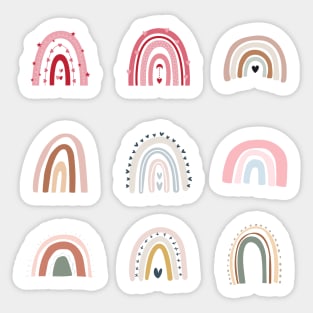 Cute Little Colorful Boho Rainbow Doodles Sticker